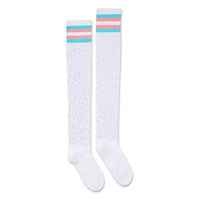 Transgender Pride Rhinestone Knee High Socks