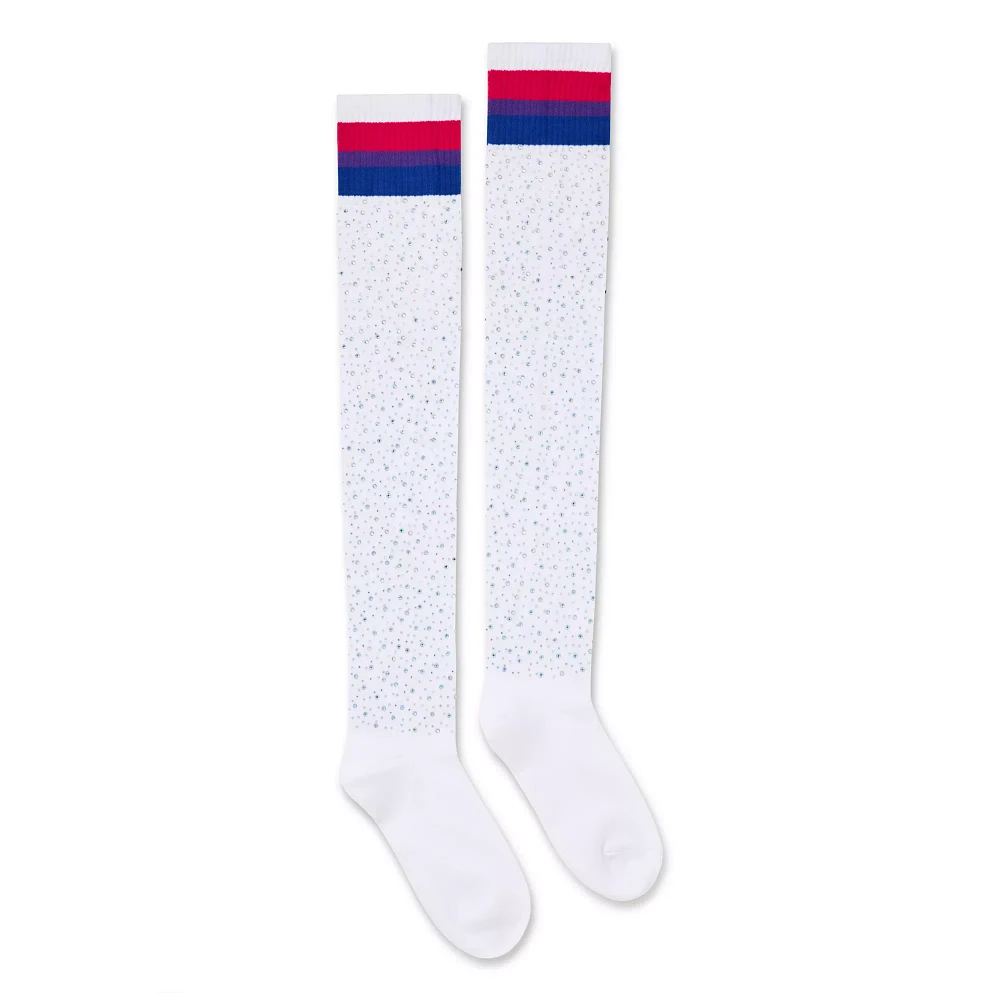 Bisexual Pride Rhinestone Knee High Socks