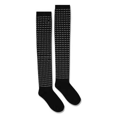 Black Rhinestone Over the Knee Socks
