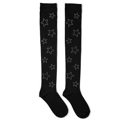 Rhinestone Star Over the Knee Socks