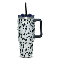and Silver Bedazzled Tumbler with Straw