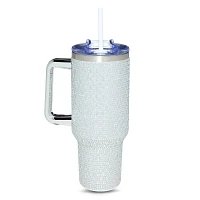 White and Silver Rhinestone Tumbler - 40 oz.