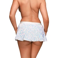 White Sequin Micro Skirt