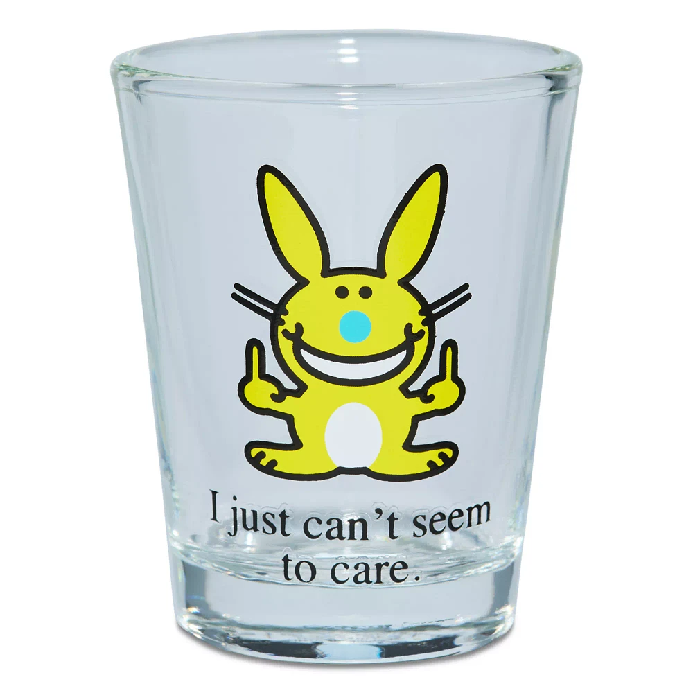 I Just Can't Seem to Care Shot Glass 2 oz. - It's Happy Bunny