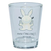 I Just Can't Seem to Care Shot Glass 2 oz. - It's Happy Bunny