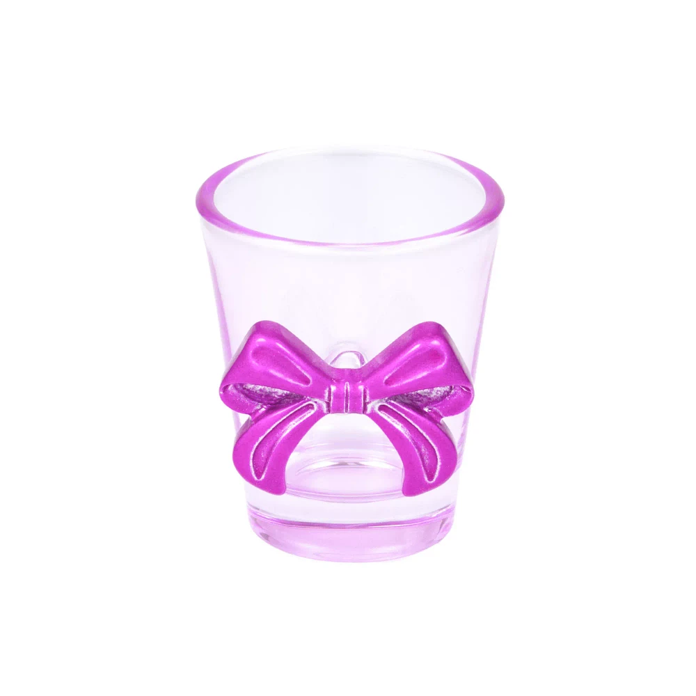Pink Bow Molded Shot Glass - 2 oz.