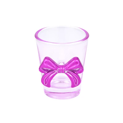 Pink Bow Molded Shot Glass - 2 oz.