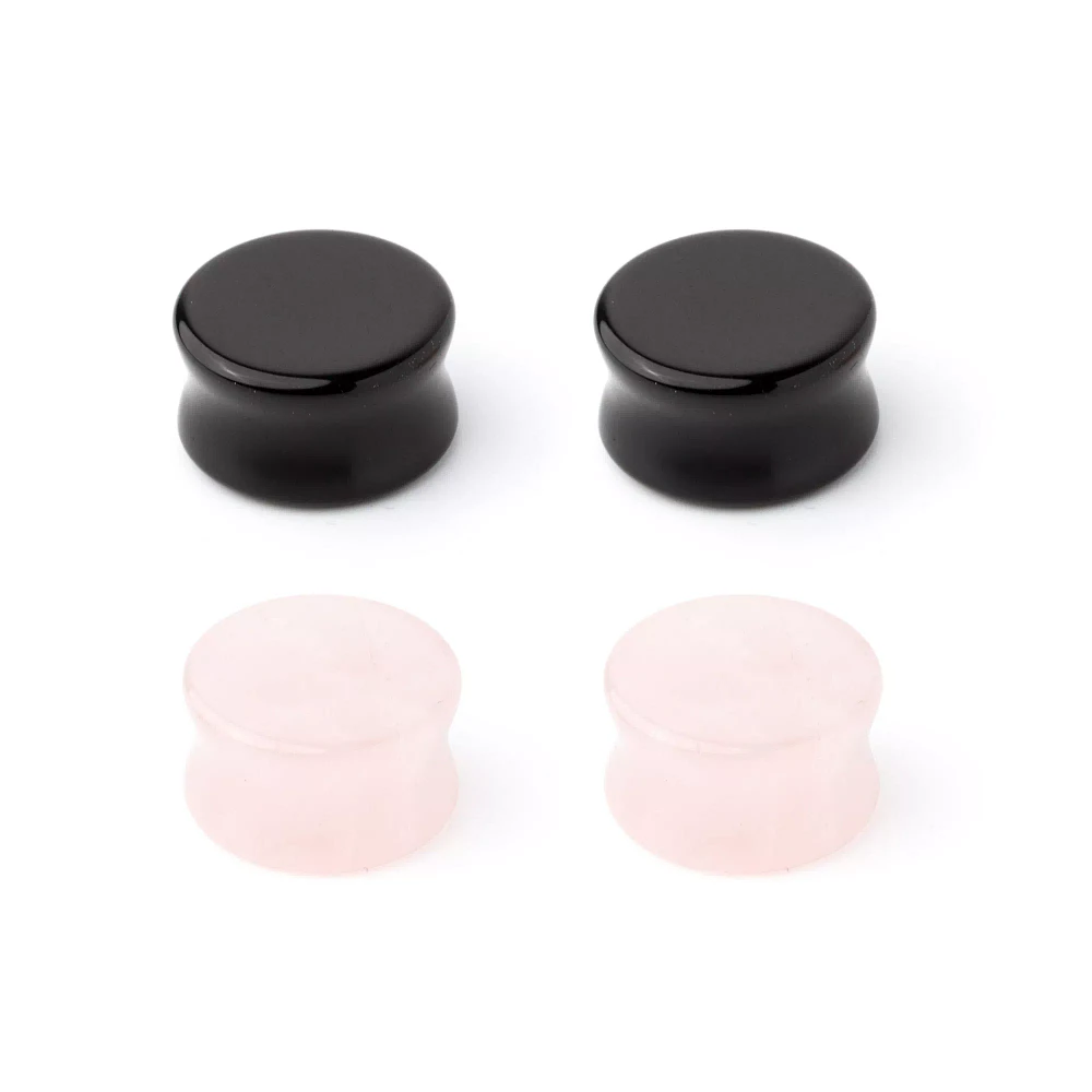 Multi-Pack Obsidian Effect Stone Plugs - 2 Pair