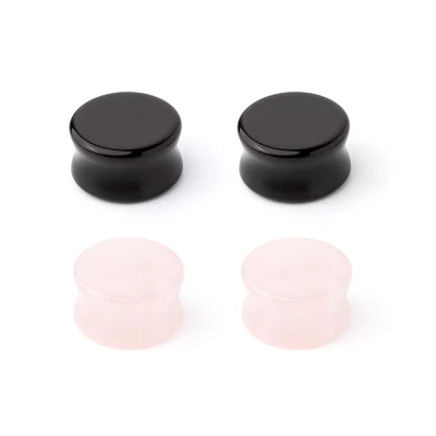 Multi-Pack Obsidian Effect Stone Plugs - 2 Pair