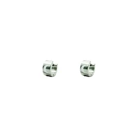 Silvertone Moon Thick Huggie Hoop Earrings