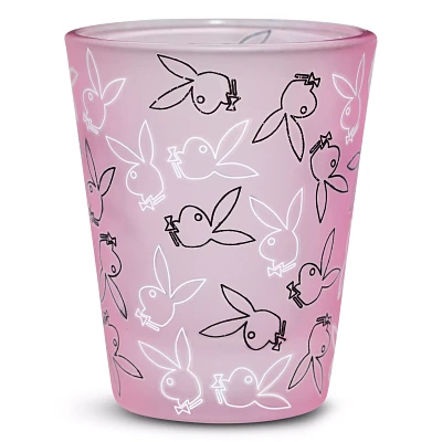 Pink Playboy Bunny Print Frosted Shot Glass - 2 oz.