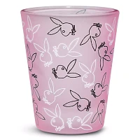 Pink Playboy Bunny Print Frosted Shot Glass - 2 oz.