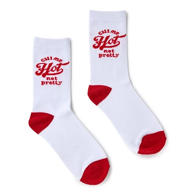 Call Me Hot Not Pretty Crew Socks