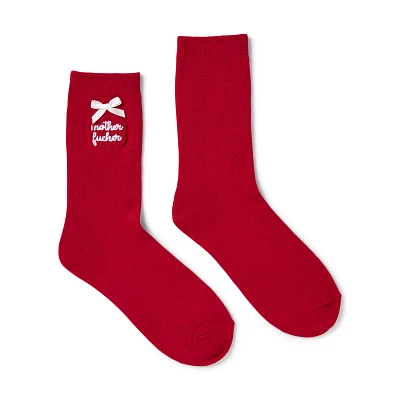Red Mother Fucker Crew Socks