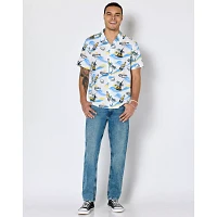 Corona Palm Tree Print Woven Button Up Shirt