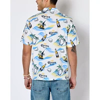 Corona Palm Tree Print Woven Button Up Shirt