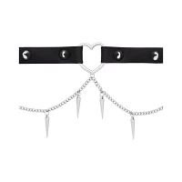 Black Heart Spiked Chain Choker Necklace