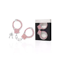 Pleasure Bound Pink Rhinestone Cuffs