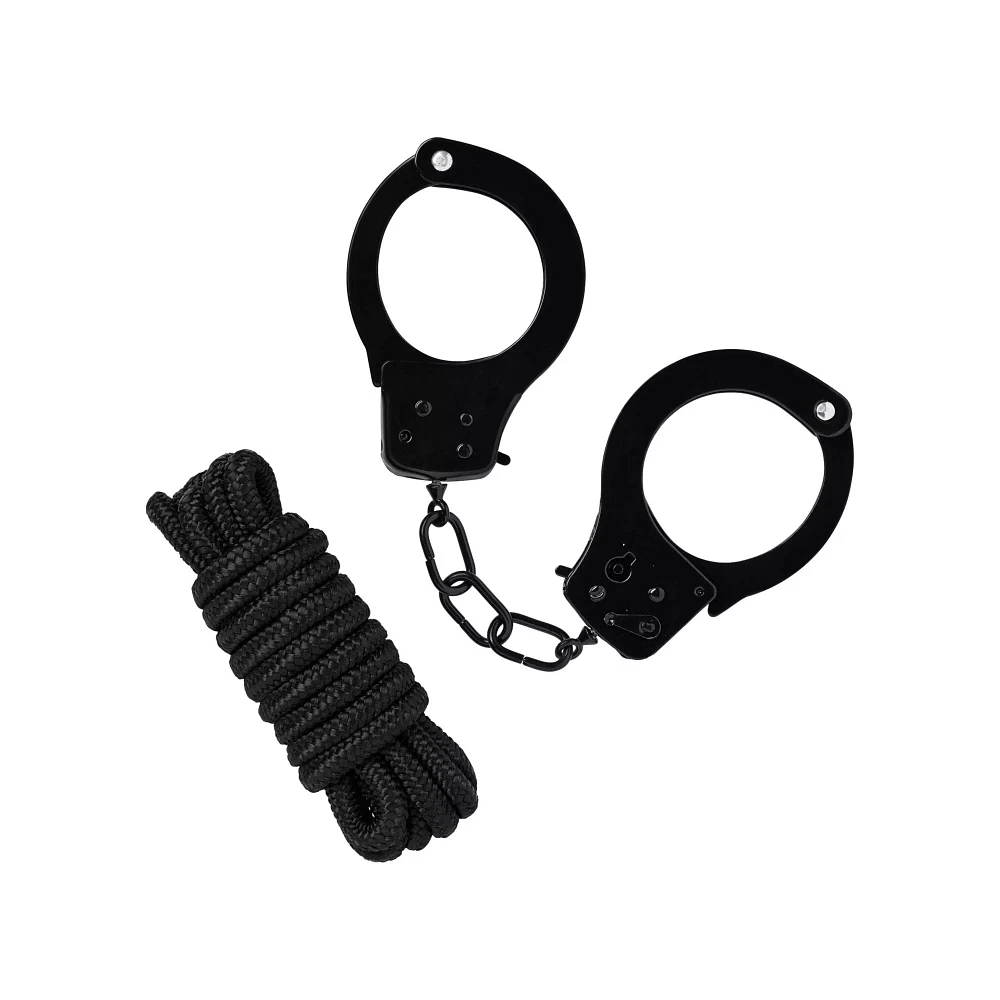 Metal Cuffs and Rope Set - Pleasure Bound