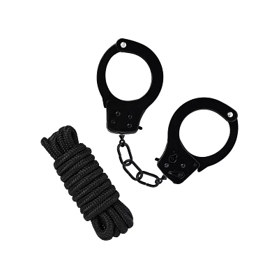 Metal Cuffs and Rope Set - Pleasure Bound