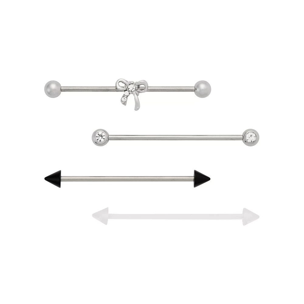 Multi-Pack Titanium Bow Industrial Barbells 4 Pack - 14 Gauge