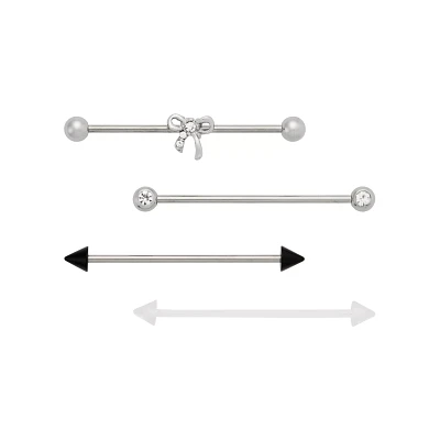 Multi-Pack Titanium Bow Industrial Barbells 4 Pack - 14 Gauge