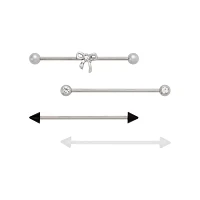 Multi-Pack Titanium Bow Industrial Barbells 4 Pack - 14 Gauge
