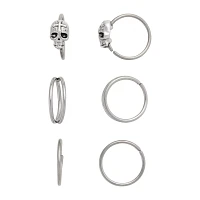 Multi-Pack Skull and Illusion Double Hoops 6 Pack - 20 Gauge