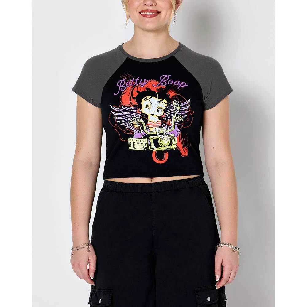 Betty Boop Angel Wings Motorcycle Baby T Shirt