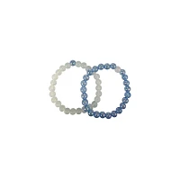 Blue and White Long Distance Beaded Bracelets