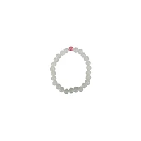 White and Pink Long Distance Beaded Bracelets