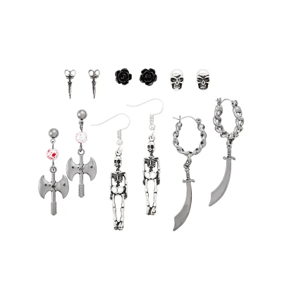 Multi-Pack Gothic Weaponry Studs and Dangle Earrings - 6 Pair