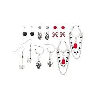 Multi-Pack Gothic Studs and Dangle Earrings - 9 Pair