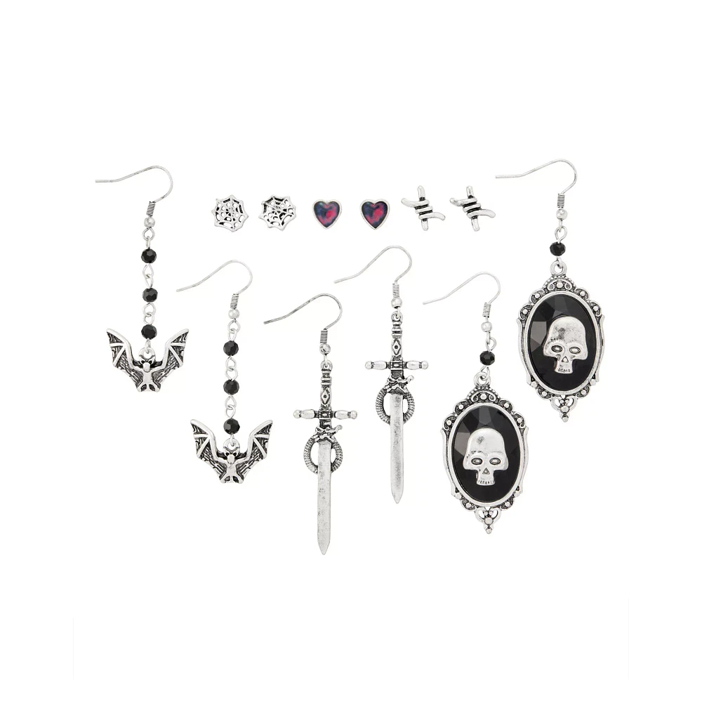 Multi-Pack Gothic Studs and Dangle Earrings