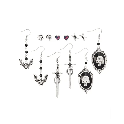 Multi-Pack Gothic Studs and Dangle Earrings