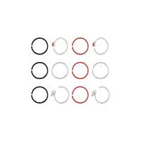 Multi-Pack Red and Black Skull Nose Hoops 12 Pack - 20 Gauge