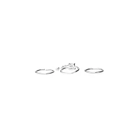 Multi-Pack CZ Aurora Borealis Effect Silvertone Dangle Hoop Nose Rings 3 Pack - 20 Gauge