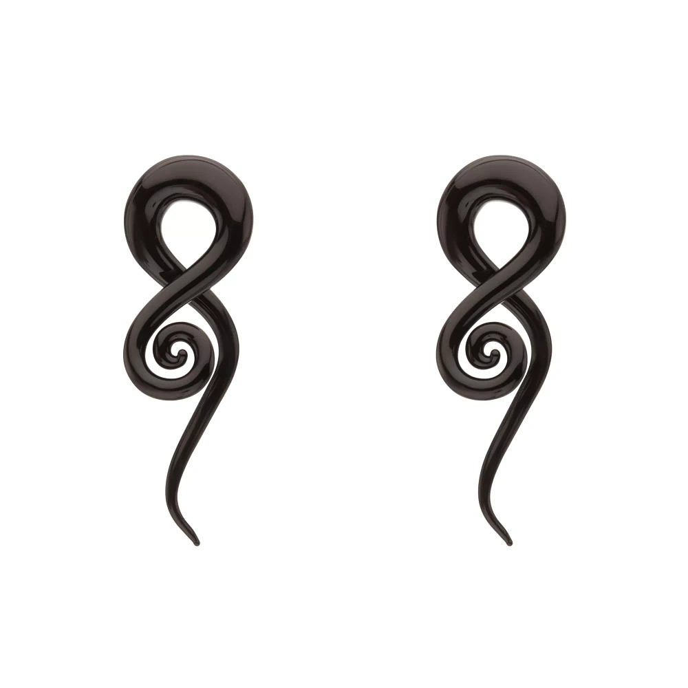Black Glass Spiral Plugs