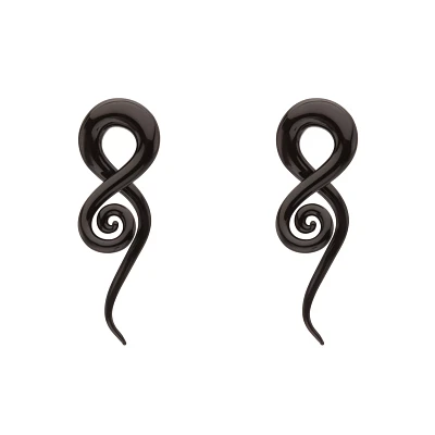 Black Glass Spiral Plugs