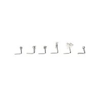 Multi-Pack Red Rose L-Bend Nose Pins 6 Pack - 20 Gauge