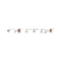 Multi-Pack Red Heart L-Bend Nose Pins 6 Pack - 20 Gauge