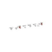 Multi-Pack Red Heart L-Bend Nose Pins 6 Pack - 20 Gauge