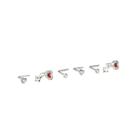 Multi-Pack Red Heart L-Bend Nose Pins 6 Pack - 20 Gauge