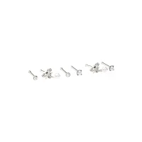 Multi-Pack Silvertone Pearl Effect Pin Nose Rings 6 Pack - 20 Gauge