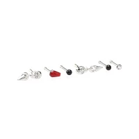 Multi-Pack CZ Skull Coffin Pin Nose Rings 6 Pack - 20 Gauge