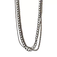 Multi-Pack Silvertone Snake and Oval Chain Necklaces - 3 Pack