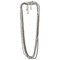 Multi-Pack Silvertone Snake and Oval Chain Necklaces - 3 Pack