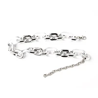 Silvertone Large Link Chain Choker Necklace