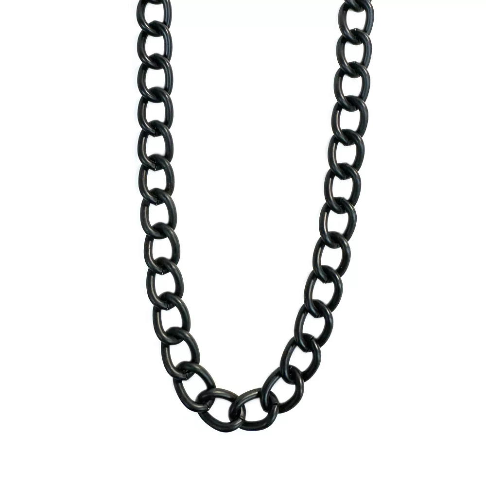 Black Thick Curb Chain Necklace