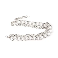 Silvertone Double Row Chunky Choker Necklace